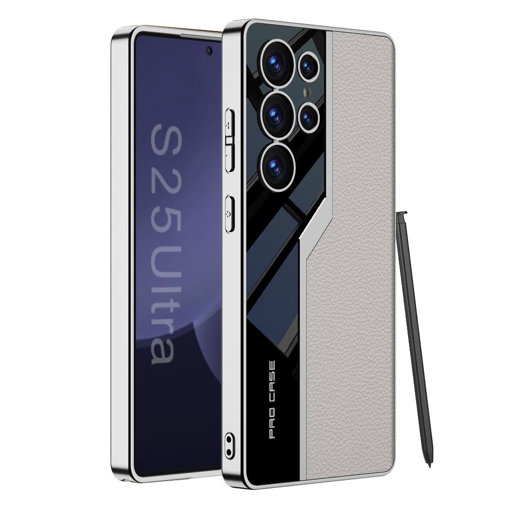 Thin TPU Soft Supercar Footage Case For Samsung Galaxy S23 S24 S25 Ultra 5G Plating Leather S25Ultra S24Ultra Protection Cover