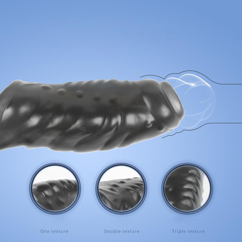 Penis Enlargement Sleeve Dick Extender Condom Penis Enlarger Foreskin Ring Glans Sex Toys for Men Delay Ejaculation Sex Shop