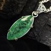 СЕРТИФИЦИРОВАННОЕ СЕРЕБРО 925 пробы 40 карат Натуральный зеленый изум огранки «маркиза» Подвеска MY.PD-175-NS