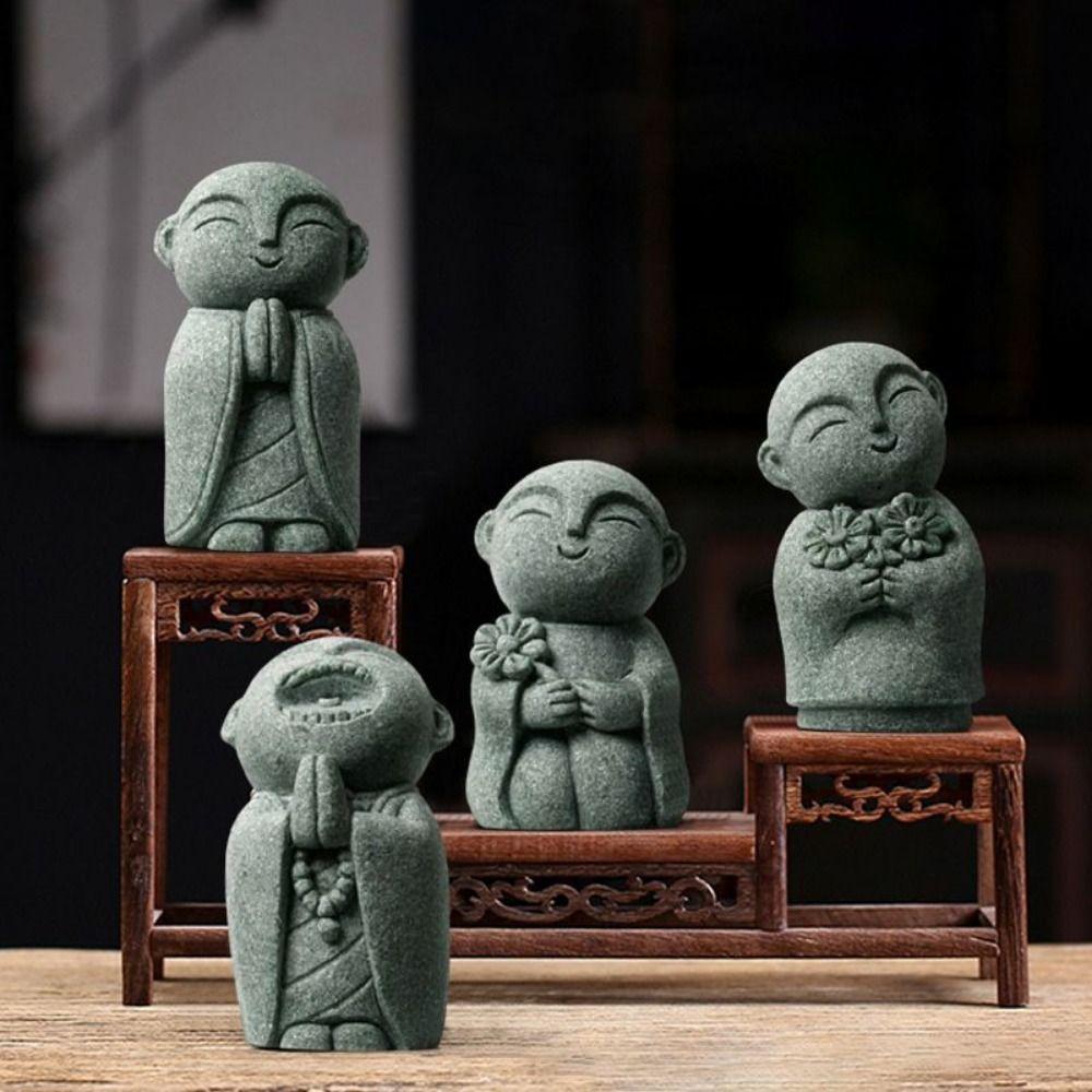 Handmade Buddha Statue Exquisite Zen Garden Ornament Little Monks Figurine  Aquarium Decor