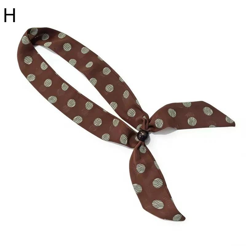 Vintage Polka Dot Chiffon Beaded Scarf For Women Lightweight Sheer Neck Scarf Fashion Accessory For Summer Daily Wear & Outfits