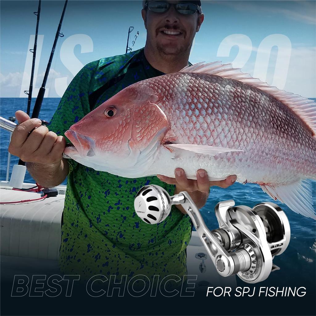 Gomexus LS20 Reel for Shore Boat for Big Fish Such As Stone Sea Power Bait Reel Gear Ratio Maximum Drag 11kg Weight 424g Double-shaft Jigging,