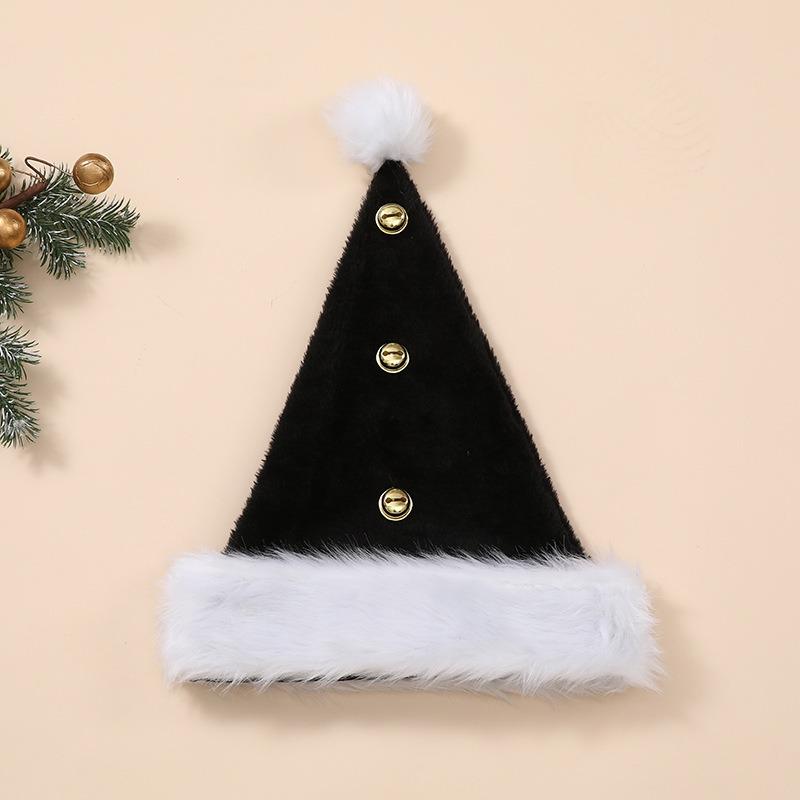 Creative bell Santa hat Santa bell hat gift festive plush snowman hat