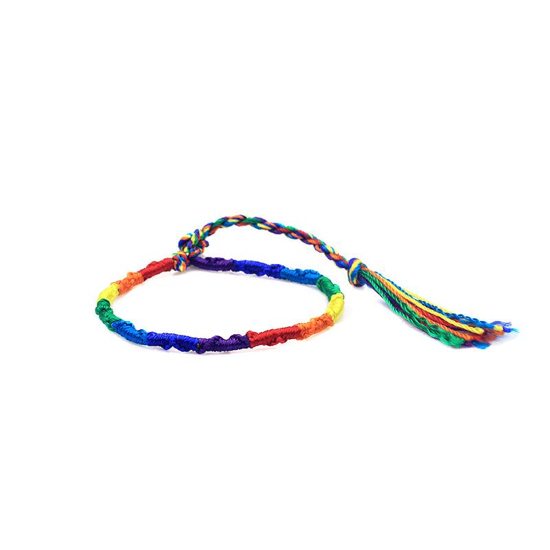 2 Pieces Multi Rope Bracelet Adjustable Handmade Knots Rainbow Thread Bracelets & Bangles For Women Men Lovers Jewelry