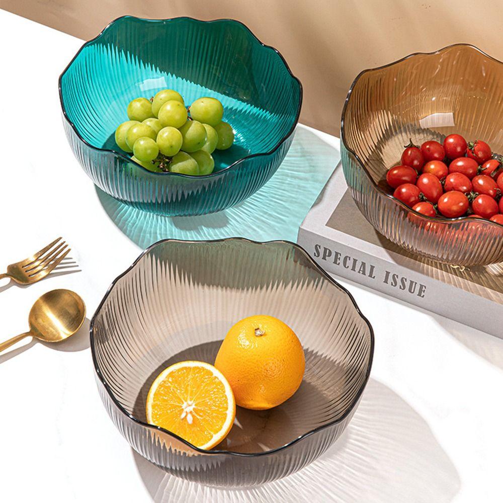 Round Fruit Bowl Flat Bottom Fruit Storage Tray Modern Style Snack Basket Home Organization