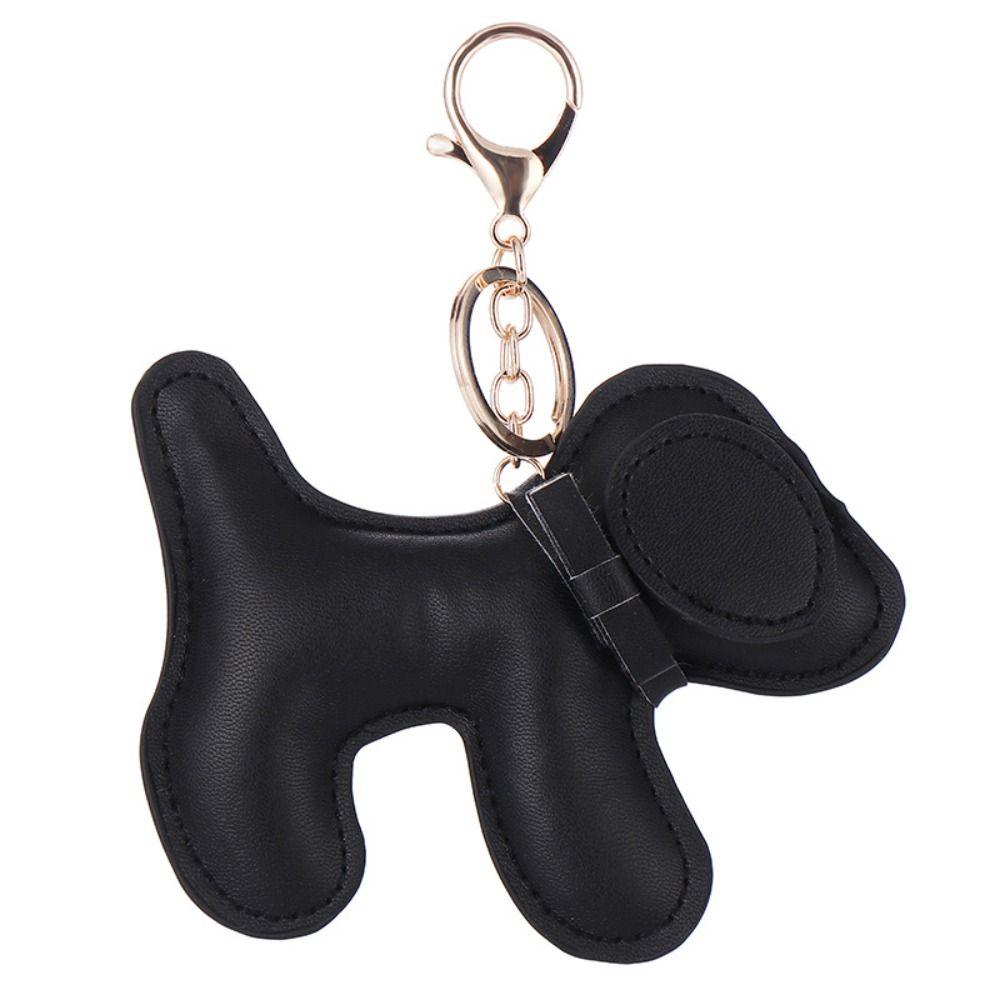 Cute Puppy Puppy Keychain PU Leather Car Key Ring Chain Cute PU Dog Keychain Bag Ornament