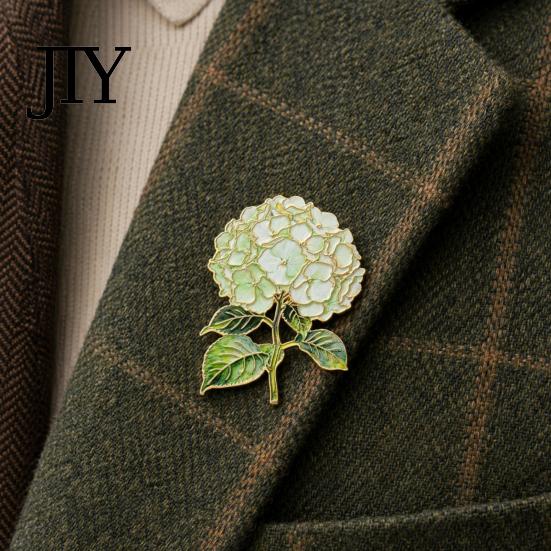 Fabric-friendly Brooch Pin, Enamel Hydrangea Shape Lapel Polished Edges Backpack Durable Pin Decorative Badge for Coat Collars Scarves Canvas