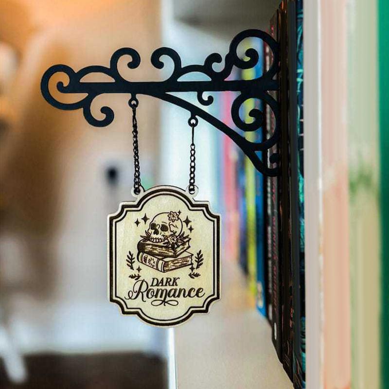 Book Nook Tavern Signs Literary Hanging Sign Readers Genre Shelf Labels Book Decor Bookshelf Signs Halloween Decor