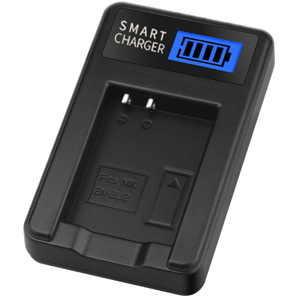 ЖК-дисплей USB Сменное зарядное устройство EN-EL12 для аккумуляторов камер Coolpix S70 S710 S8000 S800C S8100 S8100s S8200 S9050 S9100