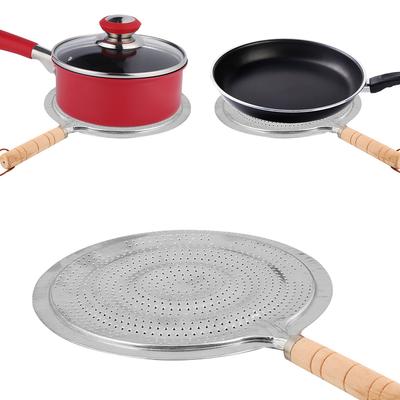 Круглый рассеиватель тепла с деревянной ручкой, посуда для кофе, молока, металлическое кольцо для тушения, кухонный инструмент