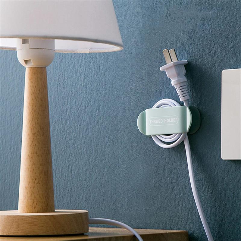 2 шт., настенный самоклеящийся крючок, устройство для намотки USB-кабеля для передачи данных, приемник для наушников, розетка, держатель, многофункциональный настенный крючок