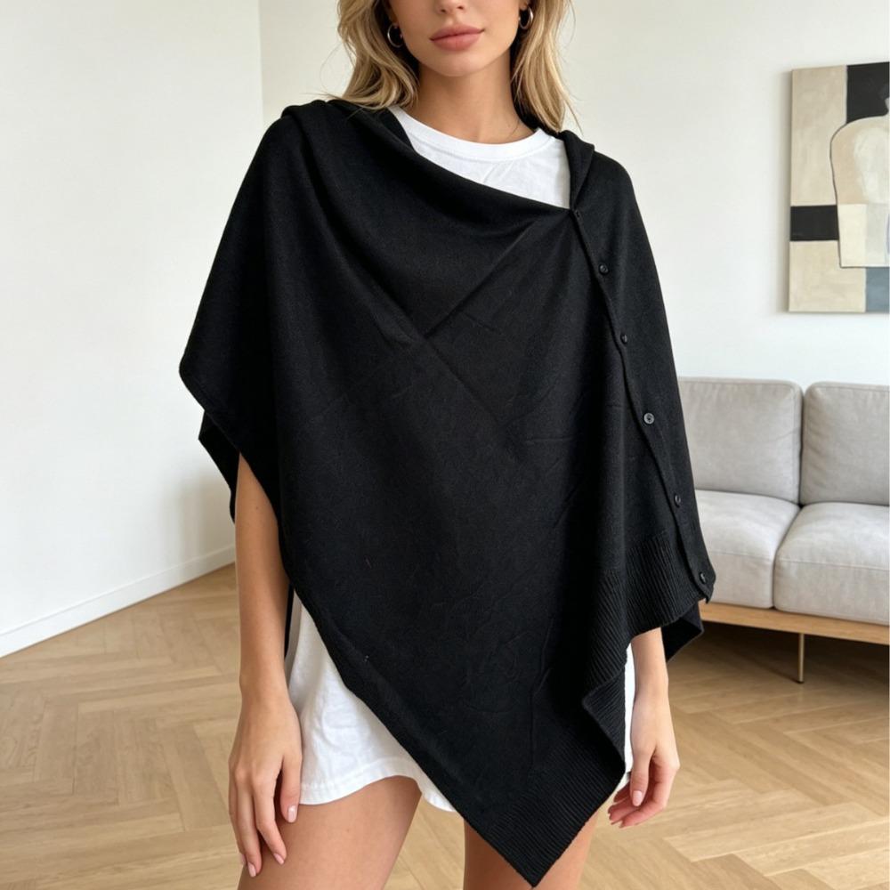 with Button Pashmina Shawl Thick Shoulder Top New Button Shawl Wrap Autumn Winter