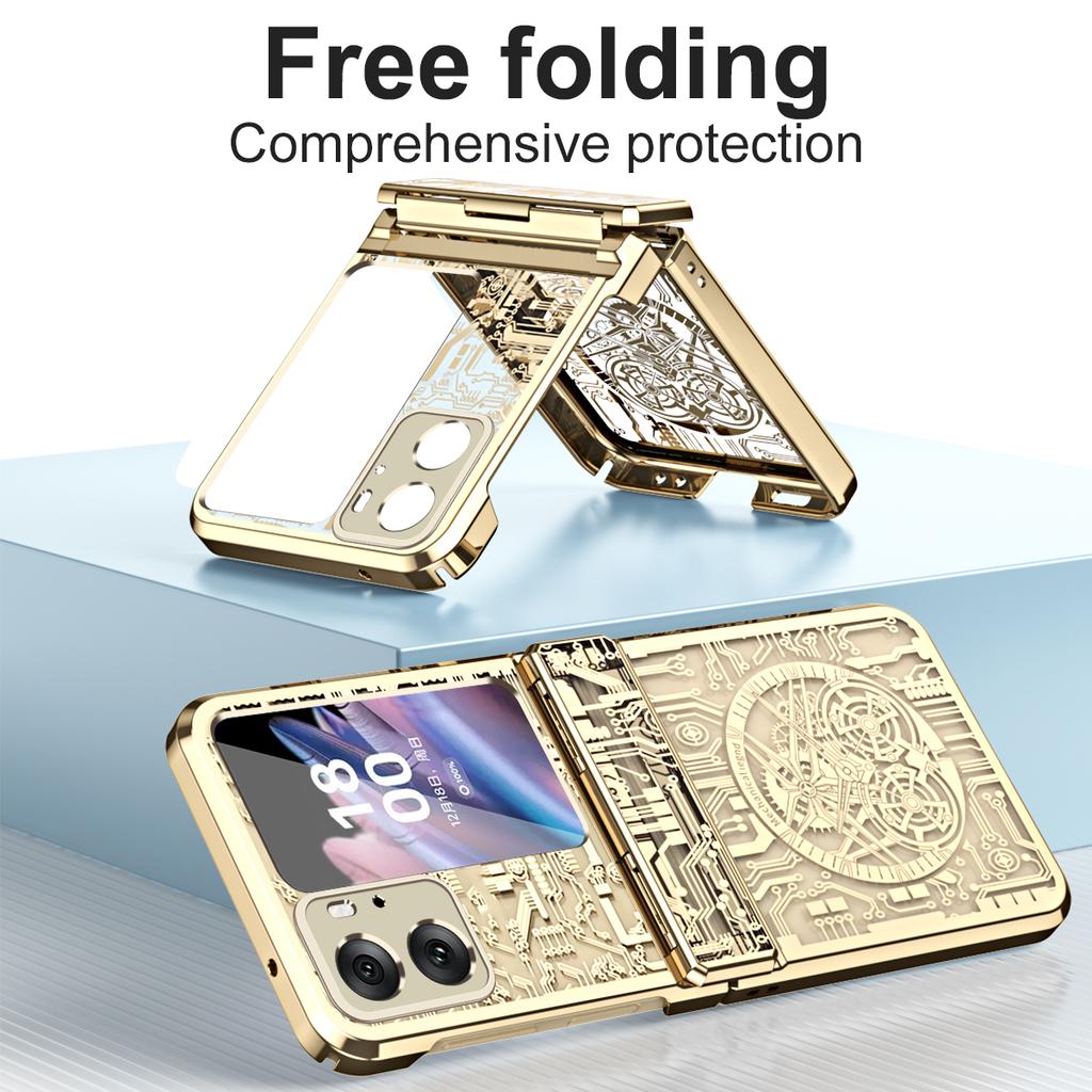 Серия Mechanical Legend для Oppo Find N2 Flip 5G Защитный чехол для телефона Жесткая ПК Гальваническое покрытие