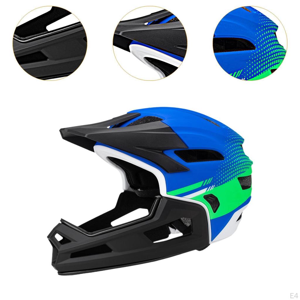 Full Face Bicycle Helmet with Detachable Chin Guard for Commuting And Climbing