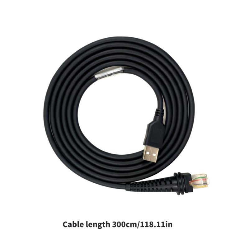 300CM RJ45 To USB 2.0 Barcode Scanner Cable PVC Construction Extension Cable Suitable for Enhancing Data Transfer