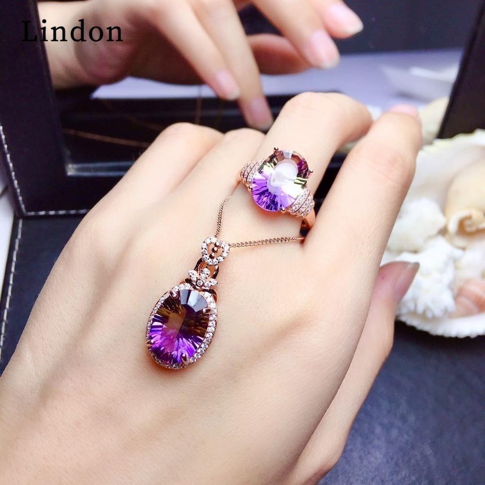 Lindon Женщины Медный Сплав 5А Циркон Кольца Ожерелье Подвеска Набор Свадебный Подарок