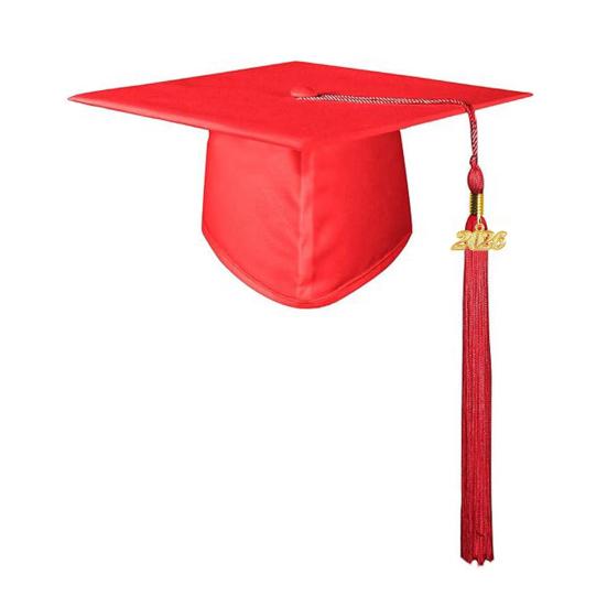 Унисекс Матовая академическая шапочка с кисточкой-шармом 2026 года Взрослые Поздравляем Выпускной аксессуар для средней школы Бакалавр Магистр