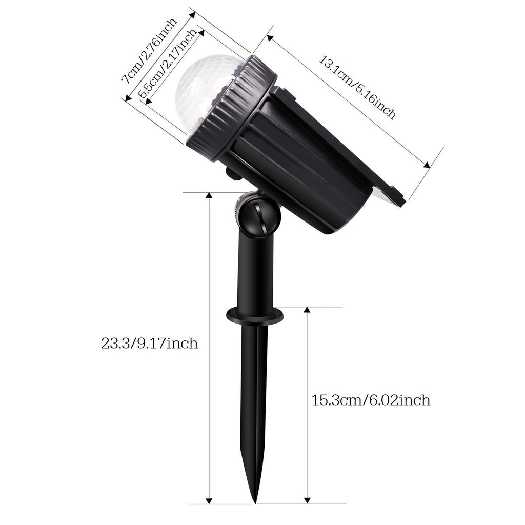 RGB Солнечные газонные светильники Светодиодное наружное освещение 7 цветовых режимов Водонепроницаемая светодиодная проекционная лампа для двора Садовые декоративные светильники