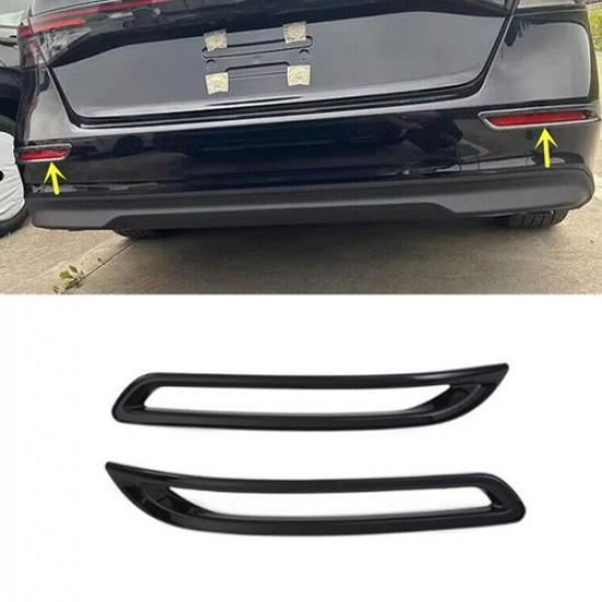 Glossy Black 2X Rear Fog Lamp Bumper Light Cover Trim For Honda Accord 2023 2024