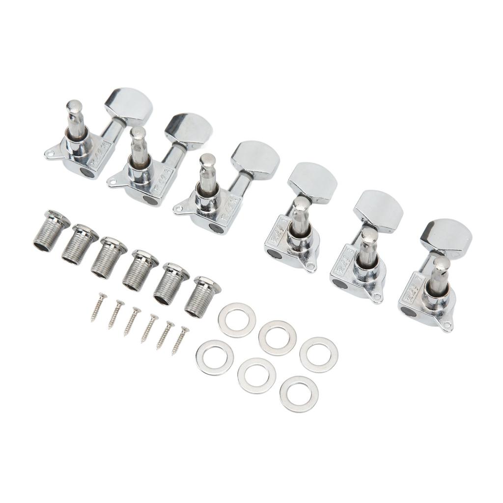 Small Square Fully Enclosed Locking Tuners 3L 3R Metal String Tuning Pegs Guitar Accessories Silver