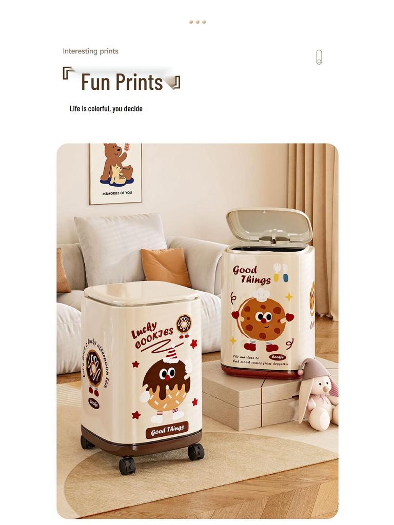 Wheeled Flip-Top Trash Can: Large Capacity for Living Room