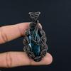 Украшения из лабрадорита с синим отблеском, кулон, обернутый медной проволокой 999 пробы, украшения из драгоценных камней ручной работы, подарки для жены, совершенно новый кулон