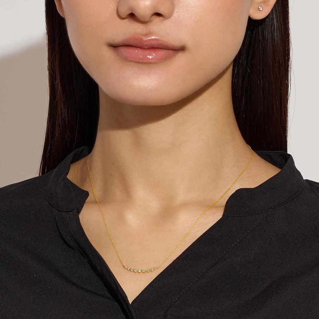 Lala Christie Women's Diamond 0.3ct Smile Line Necklace in 18K Gold (lp51-0019-yg)