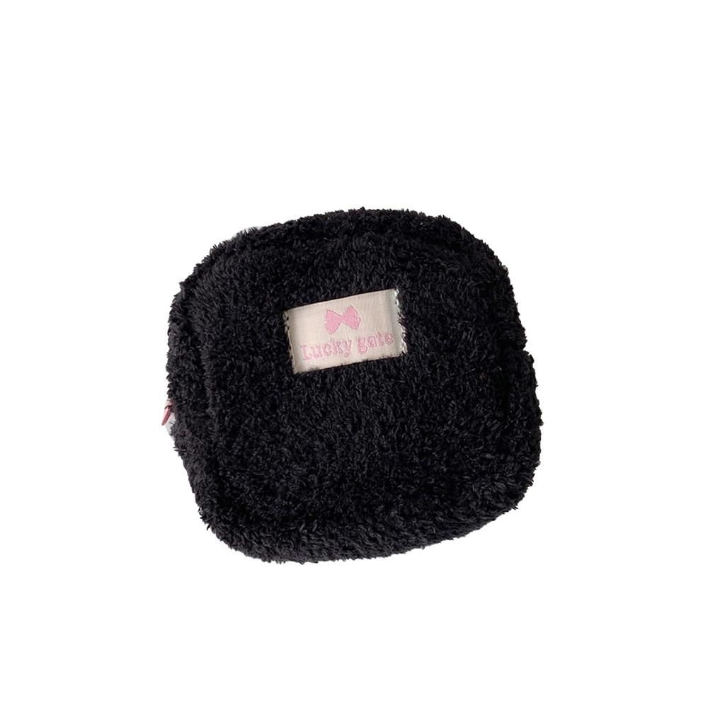 Плюшевая сумка для хранения для девочек, милый плюшевый кошелек для монет, портативный карманный чехол для наушников