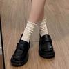 Black Platform Thick Heel French Mary Jane Shoes Women's 2025 New Summer Skirt Retro British Style Small Leather Shoes