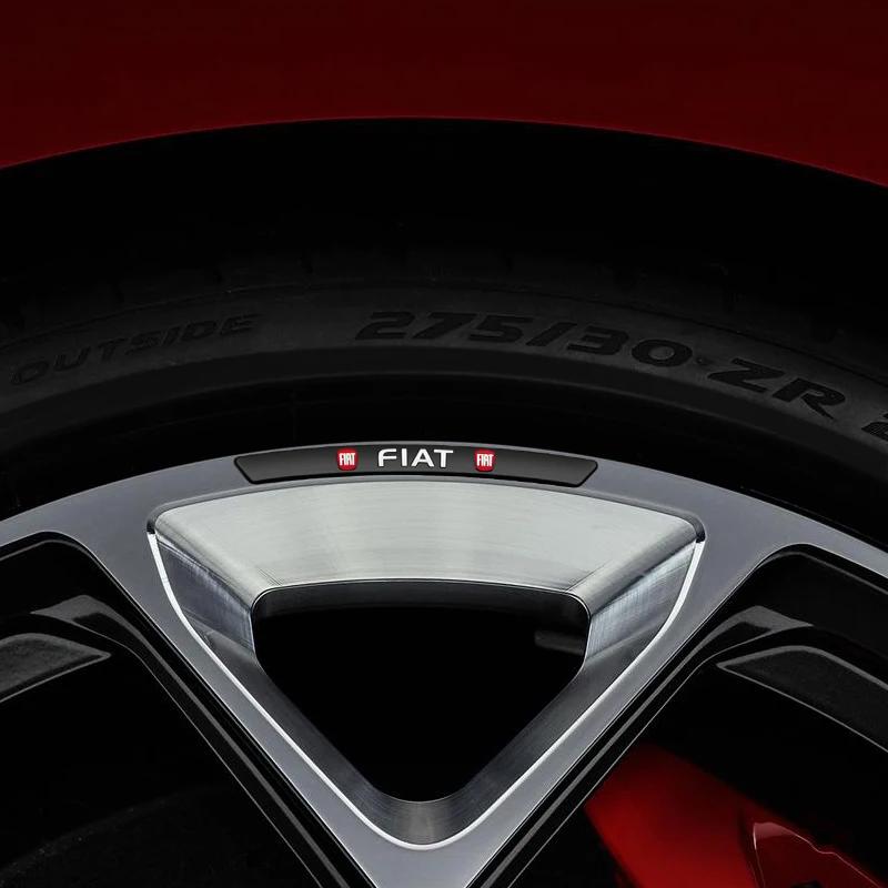 Aluminum Auto Racing Car Wheel Hub Sticker Rim Decal Badge For FIAT Abarth 500 Panda Bravo Punto Tipo Linea Ducato Accessories
