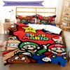 3pcs Mario Bedding Set Duvet Cover Closure Includes 1 Duvet Cover & 2 Pillowcases, Soft and Comfortable for All Seasons.