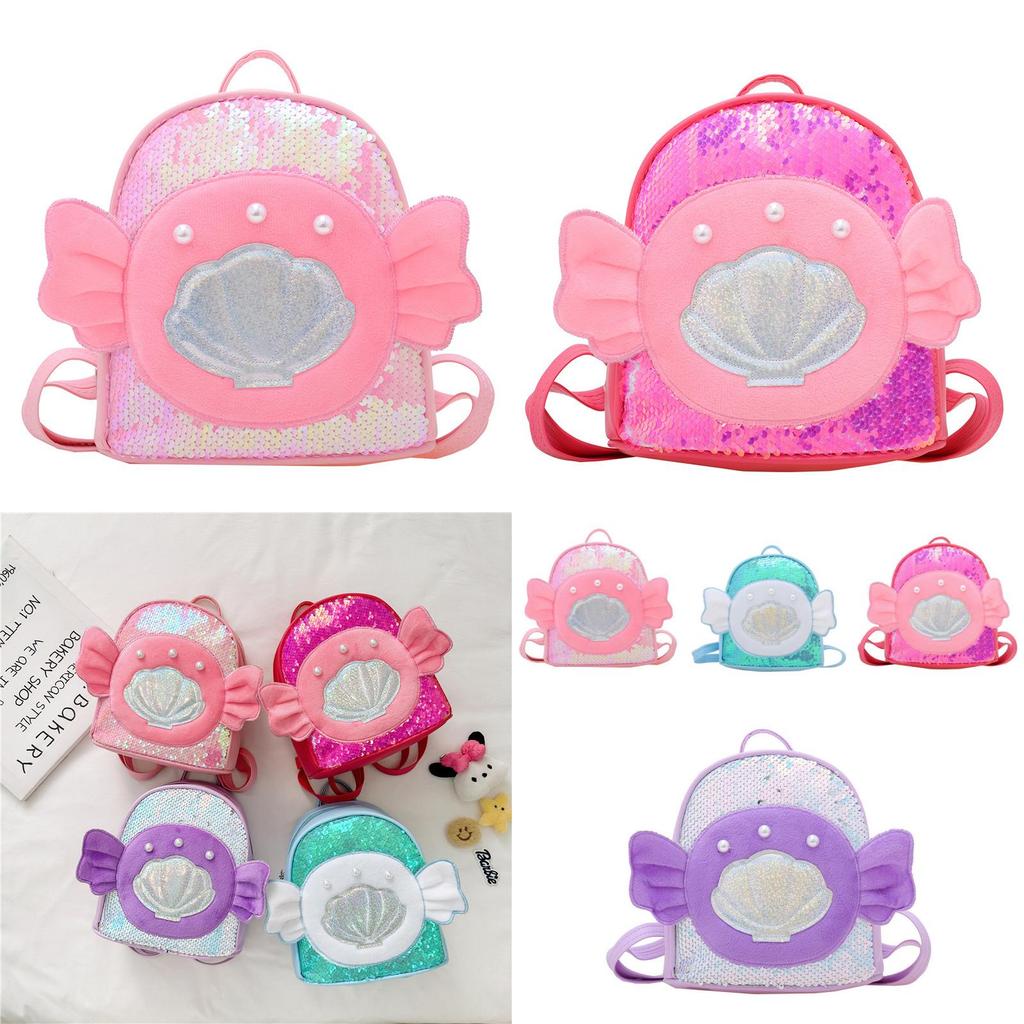 Adorable New Pu Sequin Mini Backpack With Cute Wings For Kids In Bright Colors