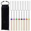 8 Pcs Barbecue Skewers Extendable Marshmallow Roasting Sticks Stainless Steel BBQ Telescoping Smores Skewers