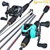Sougayilang Portable Fishing Rod Pole with 12+1bb Baitcasting Fishing Reel Set Fishing Wheel Fishing Pole Fishing Tools FishingSet
