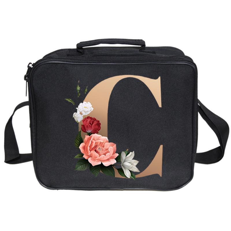 Новая сумка для ланча с принтом 26 букв, большая вместимость, многокарманная сумка-бокс для ланча