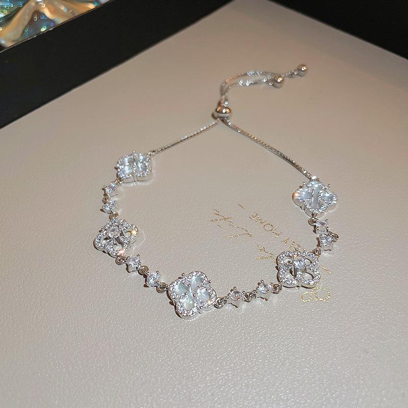 Корейский браслет с изумрудным цирконом и бриллиантами - Высококачественные блестящие украшения дружбы для модных женщин