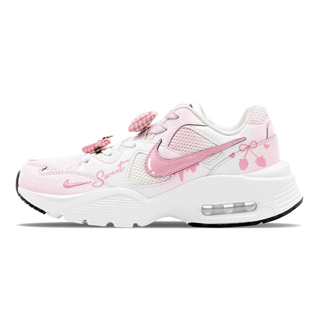Nike Air Max Fusion Abrasion Resistant Slip Resistant Low top Casual Running Shoes Women's White Pink CJ1671-100(Team1655-S-BOX)