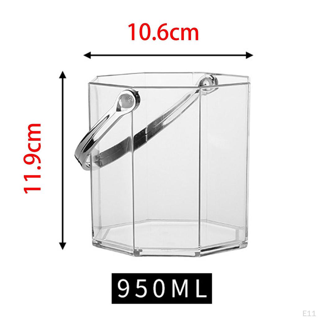 Bucket, Party Beverage Bin, Ice Container Drink Chiller, Bucket Acrylic Storage Tub for Home Bar