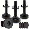 4pcs Adjustable Leveling Feet, Furniture Leveling Feet, Table Feet, Heavy Duty Leveling Feet for Cabinets, Sofas, T-Thread Nut Set, Large Base Black