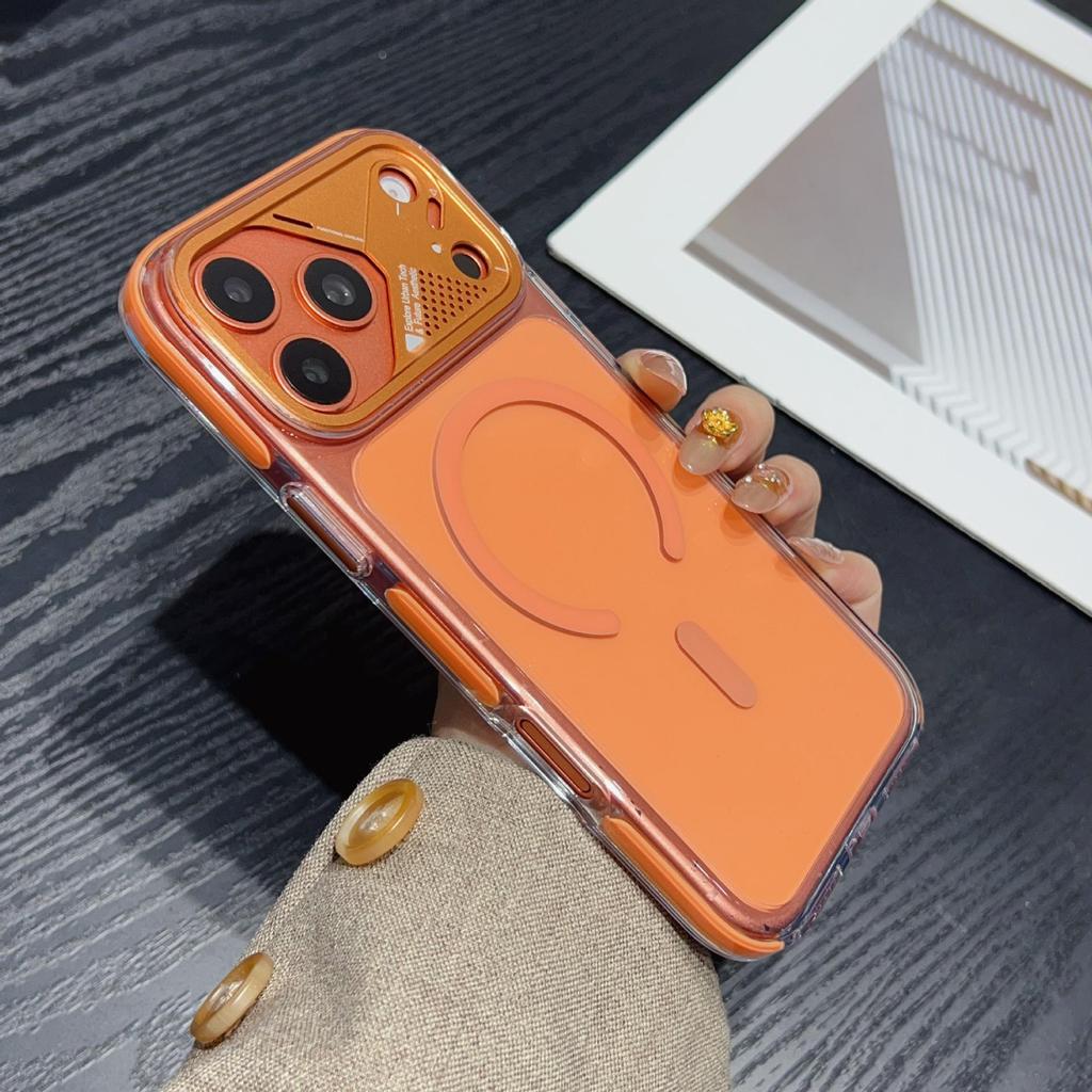 Премиальный чехол для iPhone 17 Pro Max: Двухцветный дизайн «Ледяной кристалл» с магнитной фиксацией и полной защитой от падений