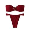 Split Sexy Swimsuit Tube Top Bikini Suit