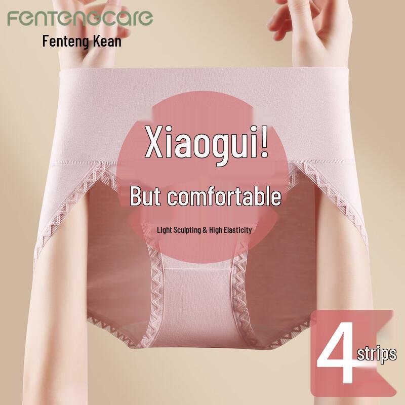 FENTENGCARE Women's High-Waist Antibacterial Seamless Briefs 3-Pack