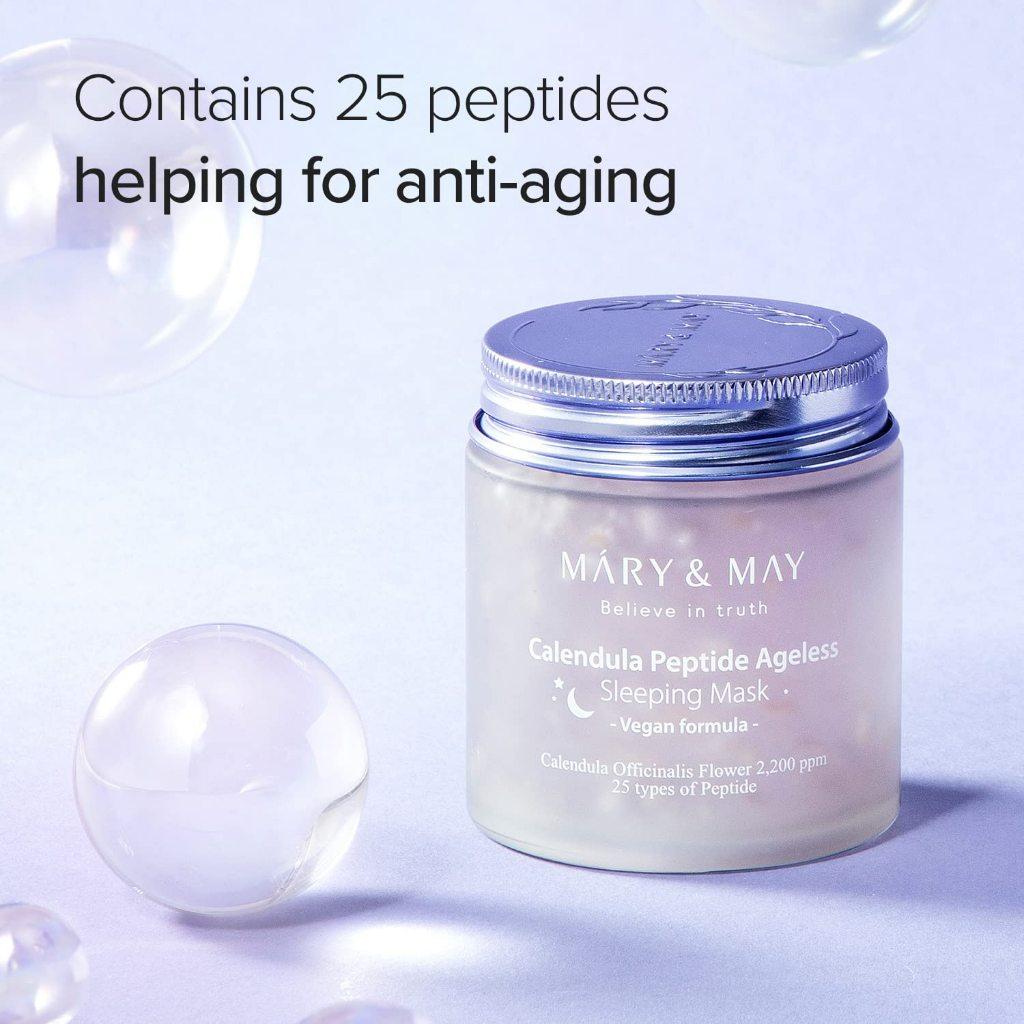 Mary&May Веганская ночная маска с пептидами календулы Ageless 110г