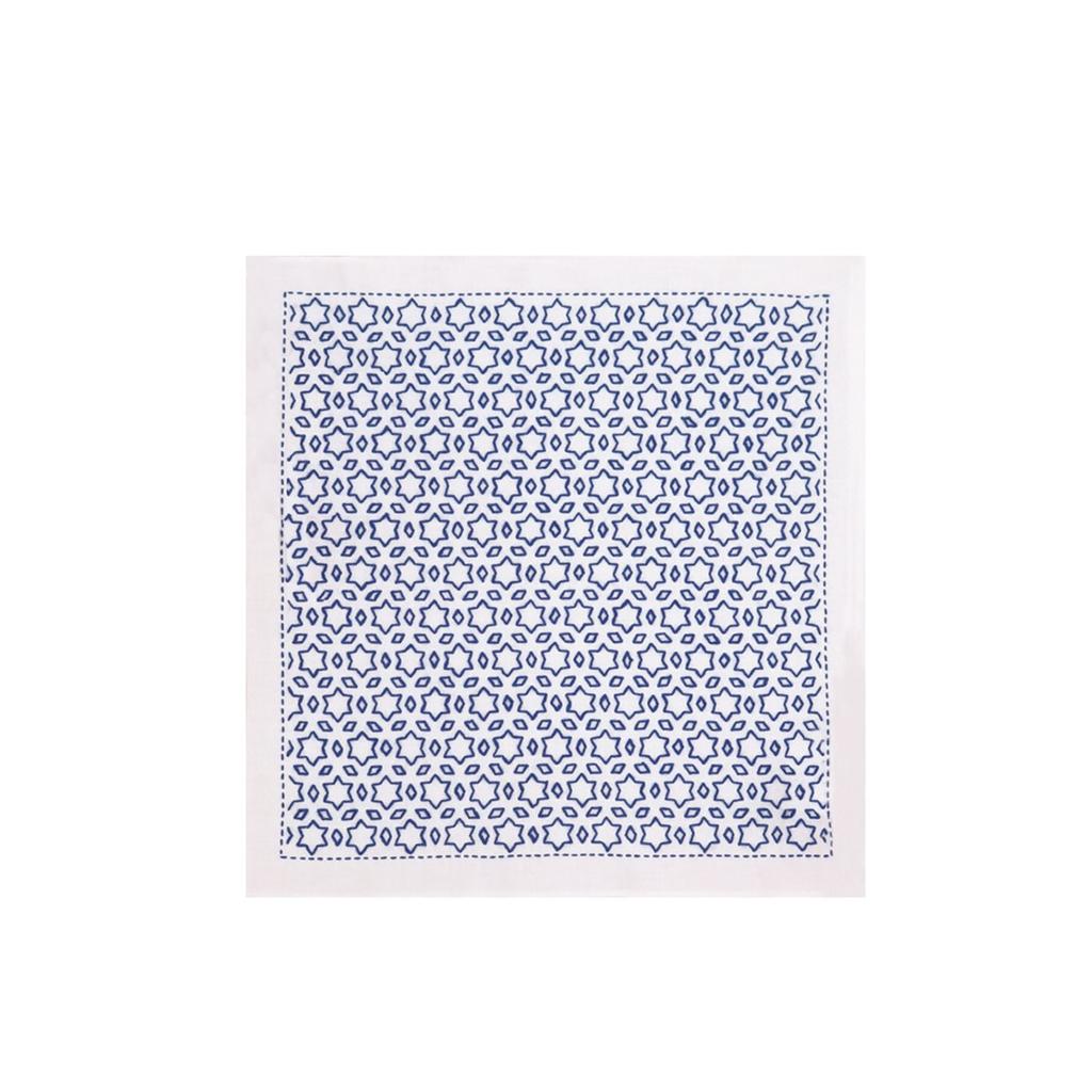 Olympus Thread Sashiko Flower Star and Three Diamond Navy SK304 Kit, Single-Stitch Dishcloth, Pattern, Blue,