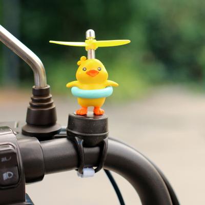 Милая маленькая желтая утка для езды на мотоцикле, украшение на руль, игрушка с пропеллером, украшения для вождения мотоцикла