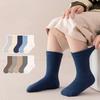 5Pairs/Lot Children'S Socks Candy Solid Color Kids Socks Fall Combed Cotton Student Mid-Tube Socks For Boys and Girls Spring Autumn