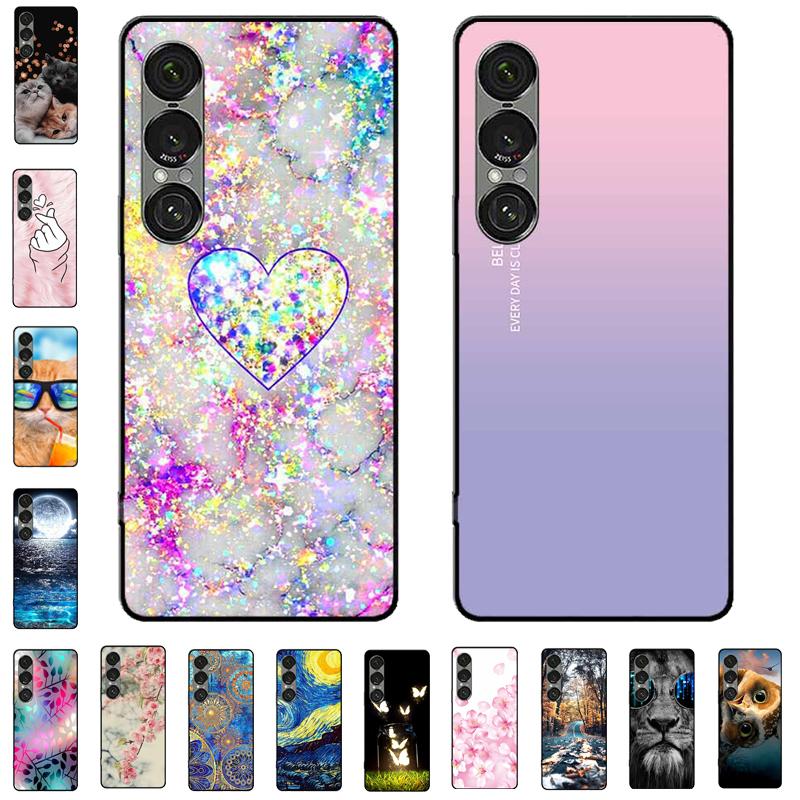Для Sony Xperia 1 VII / 1 VI / 1 V Чехлы Модный Защитный Силиконовый Задний Чехол Для Xperia 1 VII Задняя Крышка Телефона Capa Xperia 1V Funda