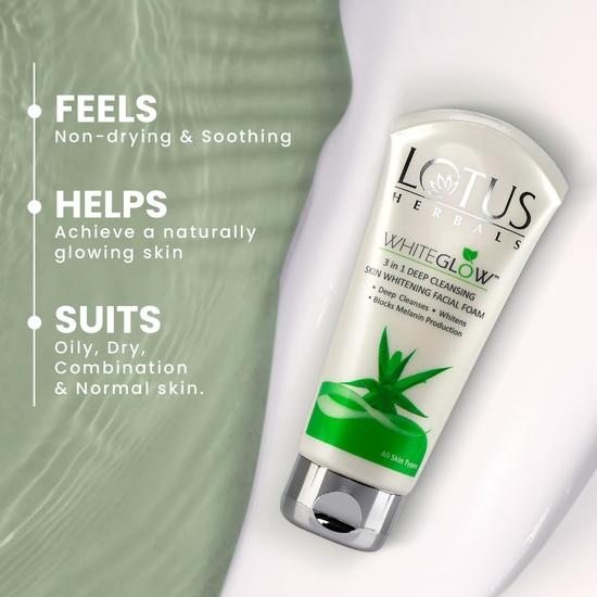 Lotus Herbals 3 в 1 Глубоко очищающая пенка для лица 100 г (Упаковка из 2 шт.)