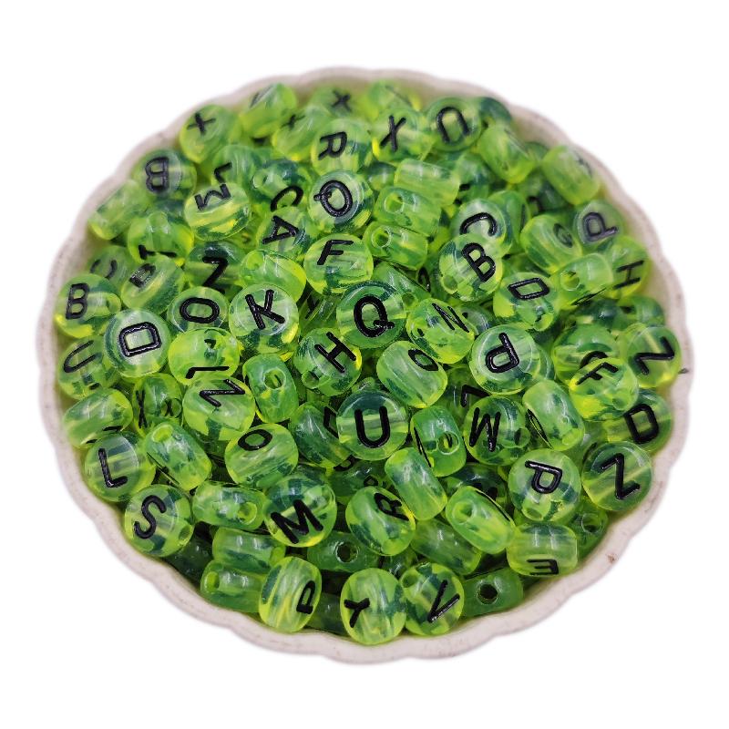 100 шт. 7 мм бусины с буквами алфавита акриловые бусины смешанные буквы квадратные свободные для изготовления ювелирных изделий браслет ожерелье прозрачный DIY