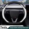Кожаный чехол на руль автомобиля для Tesla Model Y 3 Juniper Zunifer 2025 2026 Аксессуары